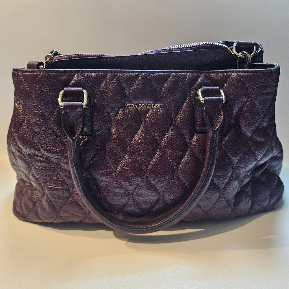 Vera Bradley Quilted Satchel in Deep Purple